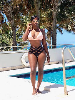 despondent black women wearing bikinis freebooting